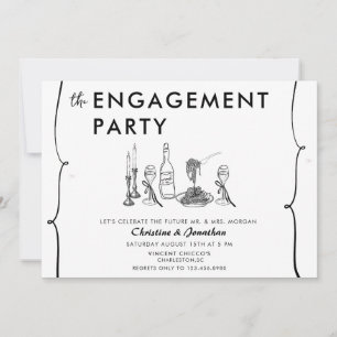 Invitation Doodle moderne Groupe d'engagement lunatique