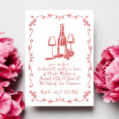 Invitation Doodle moderne Whimsical Wine Bachelorette Party