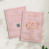 Invitation Doodle Nourriture Mariage Rose Shower
