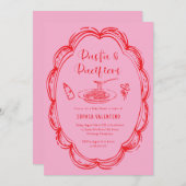 Invitation Doodle Pasta and Pacifiers Baby Shower  (Devant / Derrière)