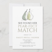 Invitation Doodle Pears Pear-fect Match Bridal Shower (Devant)