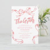 Invitation Doodle Pink Bow Joint Graduation Party (Debout devant)