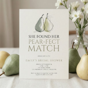 Invitation Doodle Poires Mariage Parfait Shower Nuptial