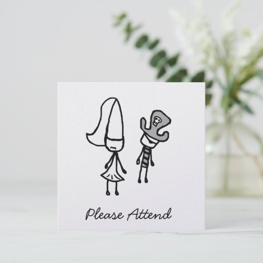 Invitation Doodle princier (Debout devant)