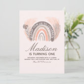 Invitation Doodle Rainbow Pampas à la main dessiné Bohème Ann (Debout devant)