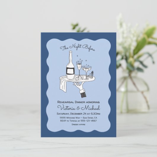 Invitation Doodle Sketch Dîner de répétition funky (Debout devant)