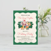 Invitation Doodle Sketch Office Fêtes Amies (Debout devant)