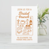 Invitation Doodle tendance à main style nuptiale Brunch douch (Debout devant)