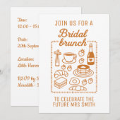 Invitation Doodle tendance à main style nuptiale Brunch douch (Devant / Derrière)