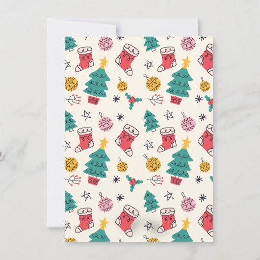 Invitation Doodle Tropical Père Noël Deck the Palms Christmas (Dos)