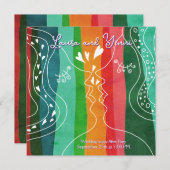 Invitation Doodle two women and love (Devant / Derrière)