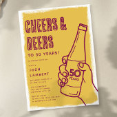 Invitation Doodle urbain rustique Cheveux & Bières Adulte Ann