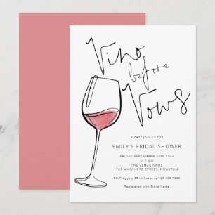 Invitation Doodle Vino Before Vows Enterrement de Vie de Jeun