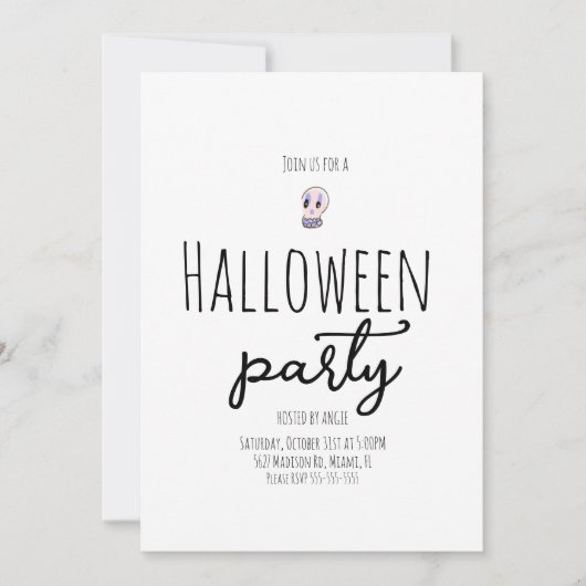 Invitation Doodle Vintage Halloween Hull (Devant)