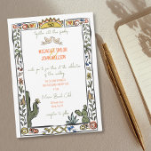 Invitation Doodle Whimsical Main Drawn Mexico Beach Wedding