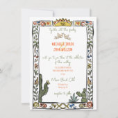 Invitation Doodle Whimsical Main Drawn Mexico Beach Wedding (Devant)