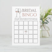 Invitation Doodle Wine Bingo Bridal Shower Game card (Debout devant)