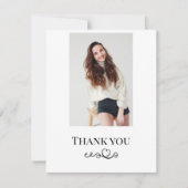 Invitation Doodled Heart Graduation Thank You Card (Devant)