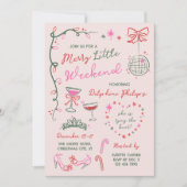 Invitation Doodles Dessinés à la Main Week-end de Bachelorett (Devant)