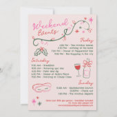 Invitation Doodles Dessinés à la Main Week-end de Bachelorett (Dos)
