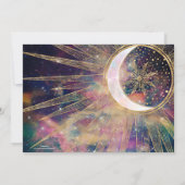 Invitation Doodles dorés de Nebula Sun Moon Mandala (Dos)