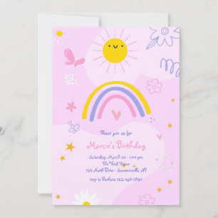 Invitation Doodles fête d'anniversaire