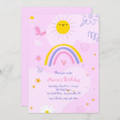 Invitation Doodles fête d'anniversaire (Devant / Derrière)