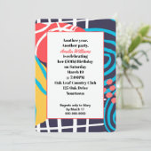 Invitation Doodles funky fête d'anniversaire (Debout devant)