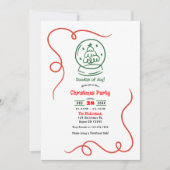 Invitation Doodles of Joy ! Fête de Noël à main blanche (Devant)