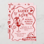 Invitation Doodles pour un week-end d'enterrement de vie de j (Devant / Derrière)