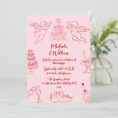 Invitation Doodles tirés à la main et Mariage de script manus (Debout devant)