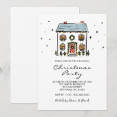 Invitation Doodles tirés à la main Fête de Noël annuelle (Devant / Derrière)