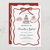 Invitation Doodles tirés à la main Italien Theme Mariage (Devant / Derrière)