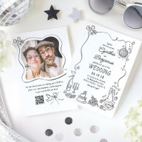 Doodles tirés à la main Whimsical Retro Mariage Ph