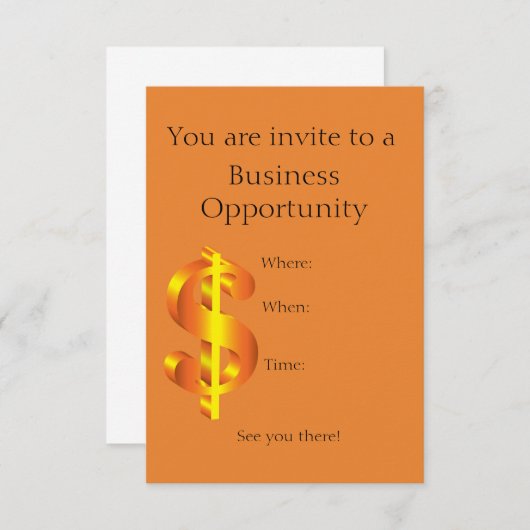 Invitation d'opportunités d'affaires (Devant / Derrière)