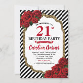 Invitation d'or à 21e anniversaire de la rose roug (Devant)
