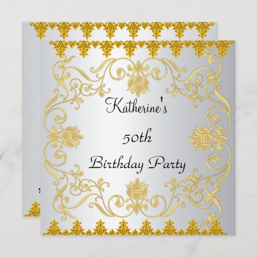 Invitation d'or blanc le plus populaire (Devant / Derrière)