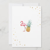 Invitation d'or d'Aloha Baby shower Flamant rose G (Dos)