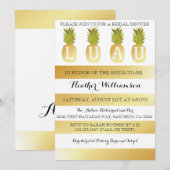 Invitation d'or de Fête de la mariée de Luau (Devant / Derrière)