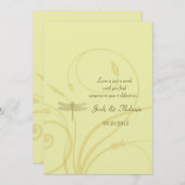 Invitation d'or de Flourish de libellules (Devant / Derrière)