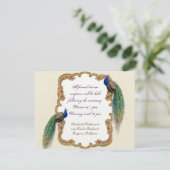 Invitation d'or de réception de paon et de (Debout devant)