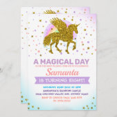 Invitation d'or de Unicorn Pegasus (Devant / Derrière)