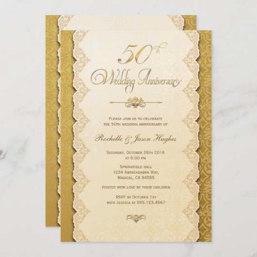 Invitation d'or du 50e anniversaire (Devant / Derrière)