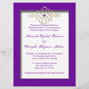 Invitation d'or élégant de mariage d'or d'accent