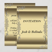 Invitation d'or Invitation de mariage (Devant / Derrière)