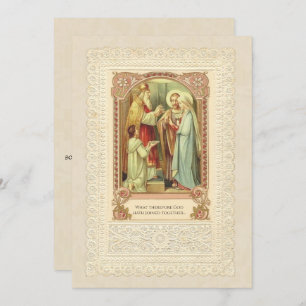Invitation d'or Mariage catholique traditionnelle