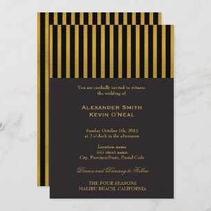 Invitation d'or Mariage Gay-Groom