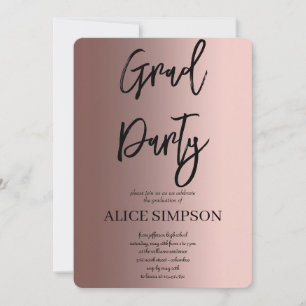 Invitation d'or rose simple