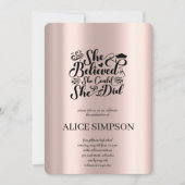 Invitation d'or rose simple (Devant)