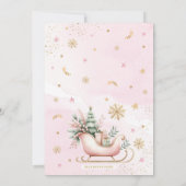 Invitation Dorade de Noël rose | Un joyeux petit Baby shower (Dos)